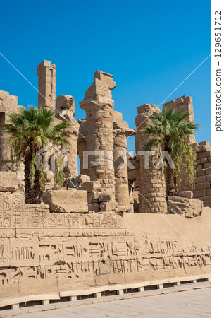Ancient ruins of Karnak Temple in Luxor, Egypt Ancient ruins of Karnak Temple in Luxor, Egypt 129651712