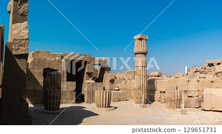 Ancient ruins of Karnak Temple in Luxor, Egypt 129651731