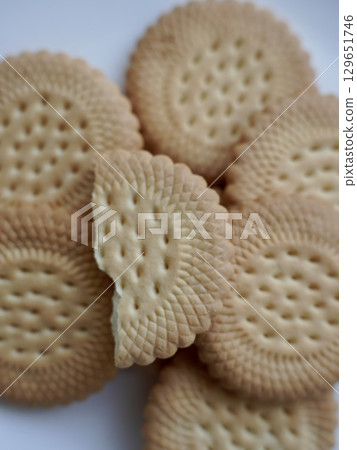 Biscuits on a white plate Biscuits on a white plate 129651746