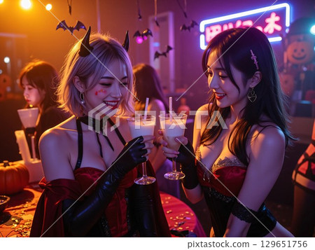 享受聚會的女人 129651756