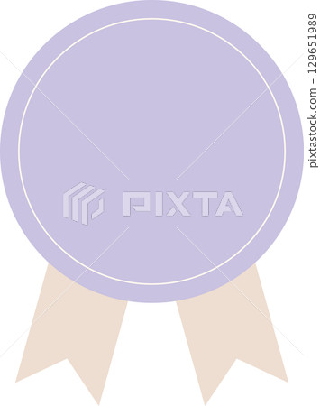 Simple and cute pastel purple medal ribbon material Simple and cute pastel purple medal ribbon material 129651989