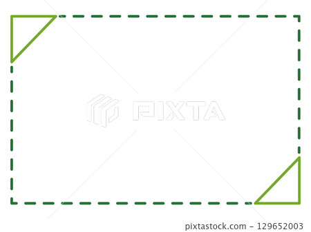 A simple green square frame with triangle corners A simple green square frame with triangle corners 129652003