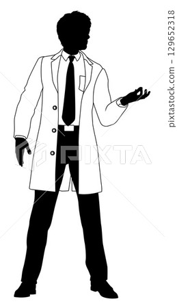 Scientist Engineer Inspector Man Silhouette Person Scientist Engineer Inspector Man Silhouette Person 129652318