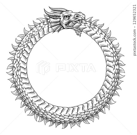 Ouroboros Circle Dragon Eating Circular Tail Ouroboros Circle Dragon Eating Circular Tail 129652321