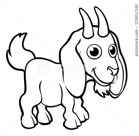 Goat Cartoon Character Farm Animal Illustration Goat Cartoon Character Farm Animal Illustration 129652348