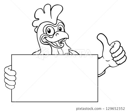 Rooster Painter Handyman Mechanic Plumber Cartoon 129652352