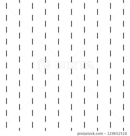 Dashed hatch line seamless pattern. Paper notebook background. Dashed vertical line texture. Stroke notebook seamless pattern. Grid paper sheet bg. Vector illustration isolated on white background 129652528
