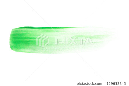 Green brush stroke isolated on white background Green brush stroke isolated on white background 129652843