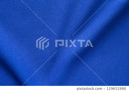 Blue sports clothing fabric football shirt jersey texture Blue sports clothing fabric football shirt jersey texture 129652998
