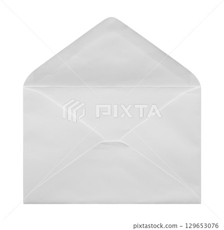 White paper envelope isolated on white background White paper envelope isolated on white background 129653076