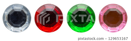 round jewels sticker set isolated on white background round jewels sticker set isolated on white background 129653167