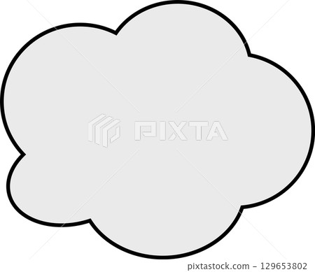 一個簡單的蓬鬆的灰色雲形狀的對話泡泡。 129653802