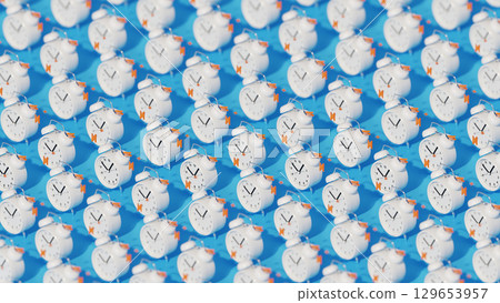 Alarm Clock Seamless Pattern, 3D illustration Background for advertising and wallpaper in pop art and technology scene. Also good background 129653957