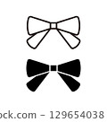 Set of two simple ribbon illustrations 129654038