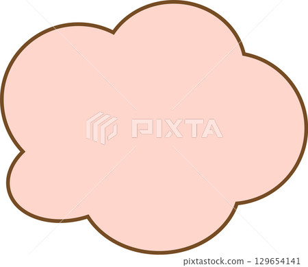 簡單蓬鬆的粉紅色雲朵造型對話泡泡，可愛又好用。 129654141