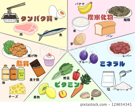 五大營養素圖解（附日文）（方形） 129654341