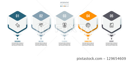 Infographic template business concept with step. Infographic template business concept with step. 129654609