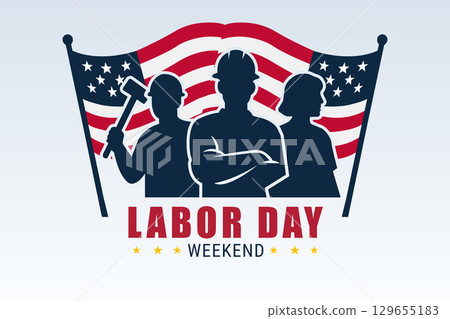 Labor Day Weekend Patriotic Worker Flag Design 129655183