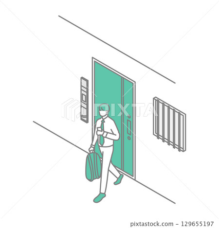Illustration of students and working people living alone 129655197