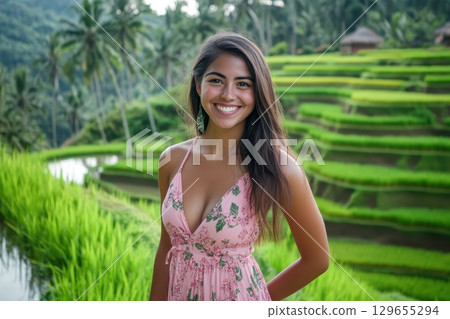 beautiful girl in the garden beautiful girl in the garden 129655294