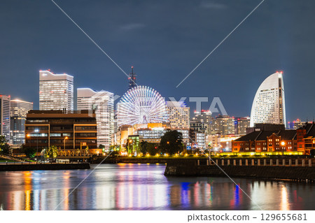 Yokohama Minato Mirai at night 129655681