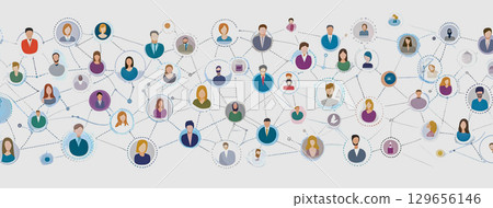 The connections and diversity between people that symbolize the digital society The connections and diversity between people that symbolize the digital society 129656146