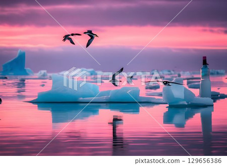Seabirds Soaring with Plastic in Antarctic Waters 129656386