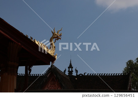 Dragon on the roof of Wat Sisaket Dragon on the roof of Wat Sisaket 129656451