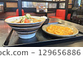 Restaurant menu (chilled ramen and chili shrimp from a chain restaurant) 129656886