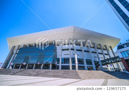 日本橫濱的城市景觀,包括港未來的K體育館(23日) 日本橫濱的城市景觀,包括港未來的K體育館(23日) 129657175