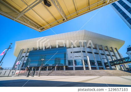 Yokohama cityscape in Japan, including the K Arena in Minato Mirai (23rd) 129657183