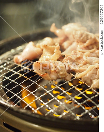 Meat grilled on a barbecue Meat grilled on a barbecue 129657205