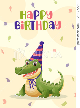 African birthday card featuring a crocodile 129657273