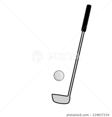 Golf club golf ball simple 129657334