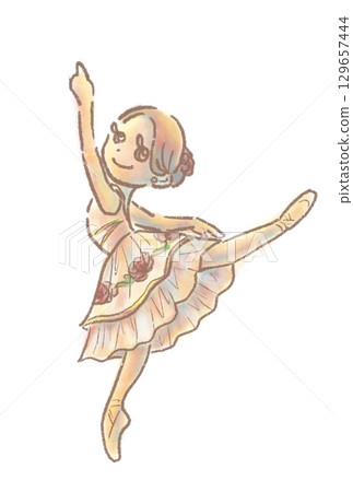 芭蕾舞女演員在芭蕾舞劇《弗洛拉的覺醒》中表演弗洛拉 129657444