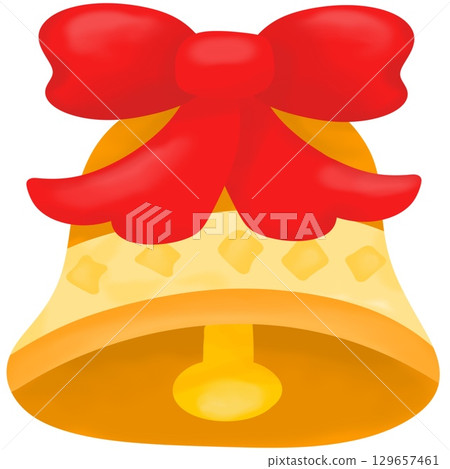 Bell red ribbon read Xmas clipart 129657461
