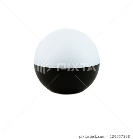 Modern round black and white ceiling light fixture for GX53 lamp, isolated on a clean white background, minimal and contemporary design. Modern round black and white ceiling light fixture for GX53 lamp, isolated on a clean white background, minimal and contemporary design. 129657558