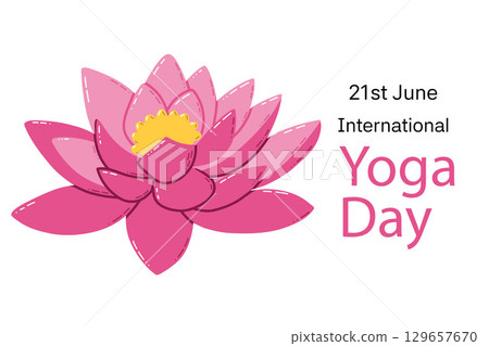 Pink Lotus Flower Design Celebrating International Yoga Day on June 21st Pink Lotus Flower Design Celebrating International Yoga Day on June 21st 129657670