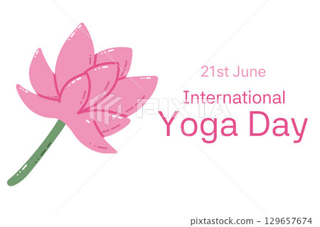 Pink Flower Illustration for International Yoga Day Celebration 129657674