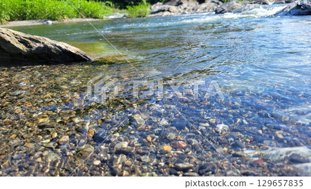 Clear river surface 129657835