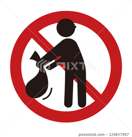 Illegal dumping prohibition mark 129657907