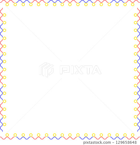 Vector frame for text. Modern Art graphics for hipsters. Colorful stylish geometric empty frame 129658648