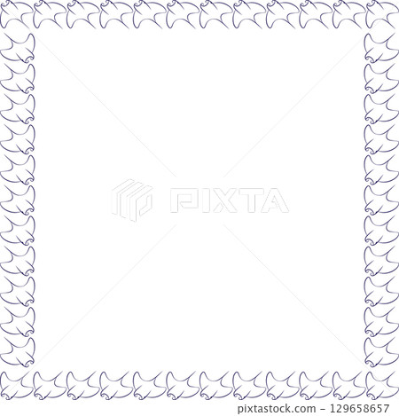 Stingray simple frame. Cute cartoon fishes 2d illustration with empty space for your text Stingray simple frame. Cute cartoon fishes 2d illustration with empty space for your text 129658657