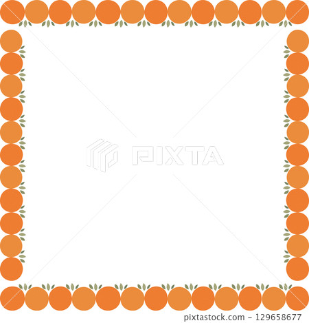 Tangerine fruit frame. Oranges simple sweet fruits vector border. Vector illustration for any design Tangerine fruit frame. Oranges simple sweet fruits vector border. Vector illustration for any design 129658677