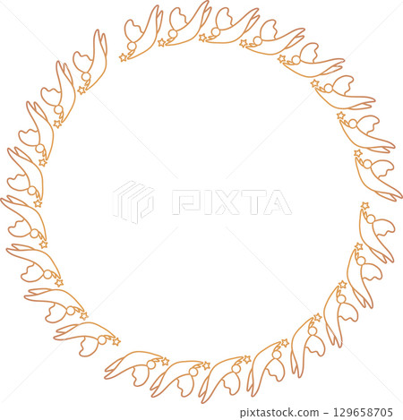 Angel with xmas star square frame. Christmas star, Cute cartoon new year holidays 2d illustration 129658705