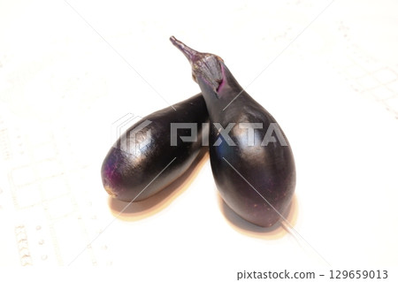 Eggplant on white background Eggplant on white background 129659013