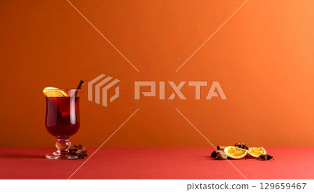 Image of the warmth of mulled wine and spices 129659467