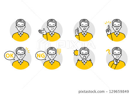 老人圖示集 129659849