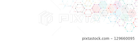 Abstract background and geometric pattern with hexagons for banner design or header. 129660095