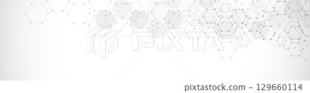 Abstract background and geometric pattern with hexagons for banner design or header. Abstract background and geometric pattern with hexagons for banner design or header. 129660114